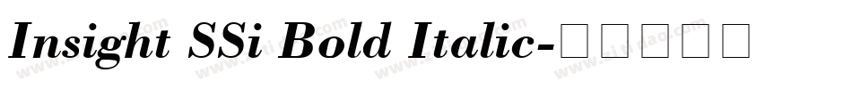 Insight SSi Bold Italic字体转换